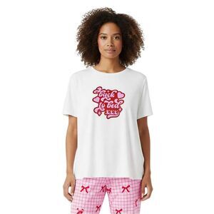 Urban Threads Womens/Ladies Back To Bed Pajama Set / Red